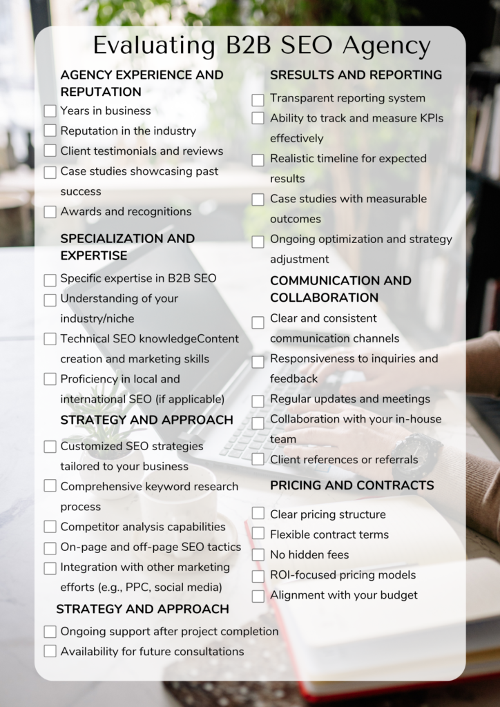 Criteria for Evaluating B2B SEO Agencies
